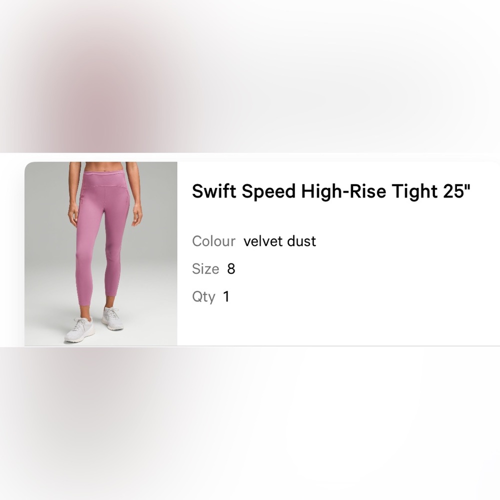 NWOT lululemon swift speed tights 25in